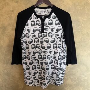 DJAB Simons Photo Graphic Henley Baseball Tee